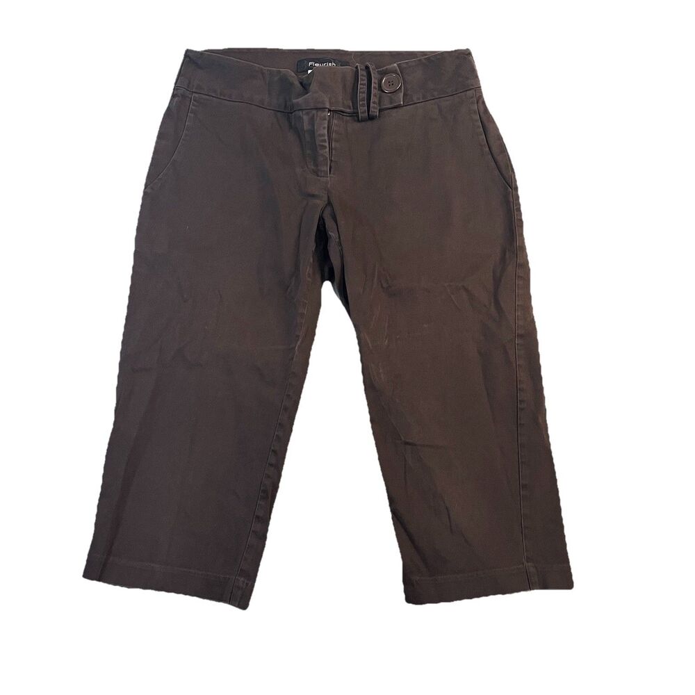 Fleurish Brown Capri Pants Y2K Crop Juniors Size 7 Low Rise
